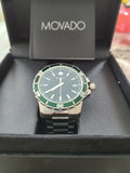 Movado Series 800 Green Dial Silver Steel Strap Watch For Men - 2600136 Authentic Buy Shop Now