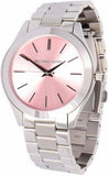 Michael Kors Slim Runway Quartz Pink Dial Silver Steel Strap Watch For Women - MK3380 Authentic Buy Shop Now