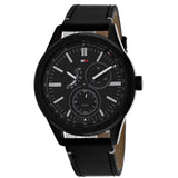 Tommy Hilfiger Austin Black Dial Black Leather Strap Watch for Men - 1791638 Authentic Buy Shop Now