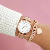 Emporio Armani Mother of Pearl Dial Rose Gold Steel Strap Watch For Women - AR11110 Authentic Buy Shop Now