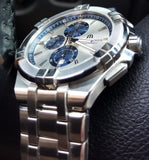 Maurice Lacroix Aikon Chronograph Silver Dial Silver Steel Strap Watch for Men - AI1018-SS002-131-1 Authentic Buy Shop Now