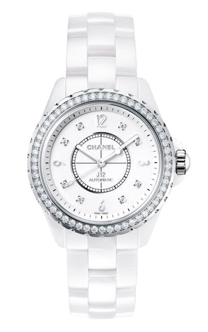 Chanel J12 Diamonds Quartz White Dial White Steel Strap Watch for Women - J12 H2572 Authentic Buy Shop Now