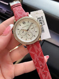 Michael Kors Tibby Multifunction Silver Dial Red Leather Strap Watch For Women - MK2975 Authentic Buy Shop Now
