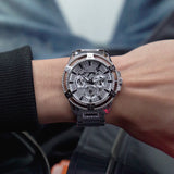 Guess King Quartz Silver Dial Silver Steel Strap Watch For Men - GW0497G1 Authentic Buy Shop Now
