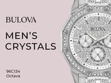 Bulova Crystal Collection Pave Silver Dial with Crystals Silver Steel Strap Watch for Men - 96C134 Authentic Buy Shop Now