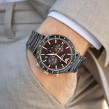 Emporio Armani Mario Ceramic Chronograph Black Dial Black Steel Strap Watch For Men - AR70002 Authentic Buy Shop Now
