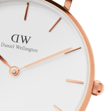 Daniel Wellington Classic Petite York White Dial Brown Leather Strap Watch For Women - DW00100176 Authentic Buy Shop Now