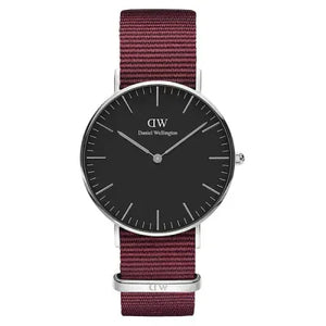 Daniel Wellington Classic Roselyn Black Dial Maroon Nylon Strap Watch For Women - DW00100274 Authentic Buy Shop Now
