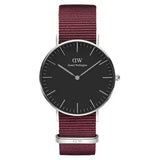Daniel Wellington Classic Roselyn Black Dial Maroon Nylon Strap Watch For Women - DW00100274 Authentic Buy Shop Now