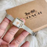 Coach Cass White Dial Silver Mesh Bracelet Watch for Women - 14503697 Authentic Buy Shop Now
