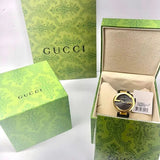 Gucci Interlocking G Grammy Special Edition Black Dial Black Leather Strap Watch for Women - YA133312 Authentic Buy Shop Now