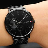Tommy Hilfiger Brooklyn Black Dial Black Mesh Bracelet Watch for Men - 1791507 Authentic Buy Shop Now