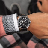 Tommy Hilfiger Larson Chronograph Black Dial Black Leather Strap Watch For Men - 1791984 Authentic Buy Shop Now