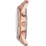 Michael Kors Lexington Chronograph White Dial Rose Gold Steel Strap Watch For Women - MK8313 Authentic Buy Shop Now