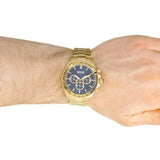 Hugo Boss Ikon Blue Dial Gold Steel Strap Watch for Men - 1513340 Authentic Buy Shop Now