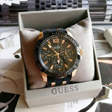 Guess Oasis Black Dial Two Tone Steel Strap Watch for Men - W0366G3 Authentic Buy Shop Now