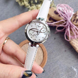 Tissot T Trend Flamingo Valentines Mother of Pearl White Dial White Leather Strap Watch For Women - T094.210.16.111.01 Authentic Buy Shop Now