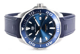 Tag Heuer Aquaracer Quartz Blue Dial Blue Rubber Strap Watch for Men - WAY101C.FT6153 Authentic Buy Shop Now