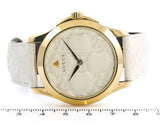 Gucci G Timeless Quartz White Dial White Leather Strap Watch For Women - YA1264033A Authentic Buy Shop Now