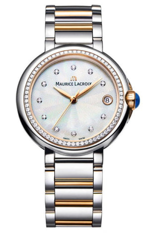 Maurice Lacroix Fiaba Date Diamonds White Mother of Pearl Dial Two Tone Steel Strap Watch for Women - FA1007-PVP23-170-1 Authentic Buy Shop Now