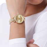 Michael Kors Sofie Quartz Gold Dial Gold Steel Strap Watch For Women - MK3881 Authentic Buy Shop Now