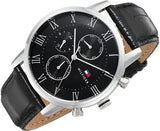 Tommy Hilfiger Kane Quartz Black Dial Black Leather Strap Watch for Men - 1791401 Authentic Buy Shop Now