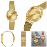 Guess Tapestry Diamonds Gold Dial Gold Mesh Bracelet Watch for Women - GW0354L2 Authentic Buy Shop Now