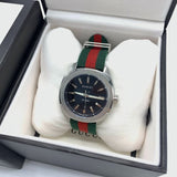 Gucci GG2570 Quartz Black Dial Green & Red Nylon Strap Watch For Men - YA142305 Authentic Buy Shop Now