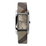 Burberry Nova Check Silver Dial Two Tone Leather Strap Watch For Women - BU9404 Authentic Buy Shop Now