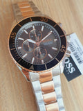 Hugo Boss Ocean Edition Black Dial Two Tone Steel Strap Watch for Men - 1513705 Authentic Buy Shop Now