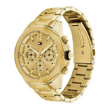 Tommy Hilfiger Lars Chronograph Gold Dial Gold Steel Strap Watch For Men - 1792060 Authentic Buy Shop Now