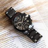Guess Atlas Chronograph Black Dial Black Steel Strap Watch For Men - W0668G5 Authentic Buy Shop Now