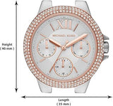 Michael Kors Camille Multifunction White Dial Two Tone Steel Strap Watch For Women - MK6846 Authentic Buy Shop Now