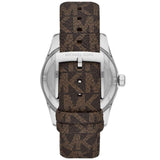 Michael Kors Lexington Silver Dial Brown Leather Strap Watch For Women - MK4745 Authentic Buy Shop Now