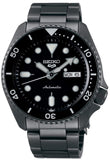 Seiko 5 Sports Automatic Black Dial Black Steel Strap Watch For Men - SRPD65K1 Authentic Buy Shop Now