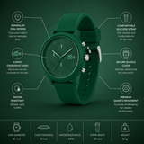Lacoste 12.12 Chronograph Green Dial Green Silicon Strap Watch for Men - 2011245 Authentic Buy Shop Now