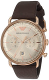Emporio Armani Aviator Grey Dial Brown Leather Strap Watch For Men - AR11106 Authentic Buy Shop Now