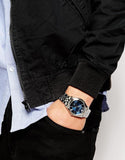Emporio Armani Valente Chronograph Blue Dial Silver Steel Strap Watch For Men - AR1789 Authentic Buy Shop Now