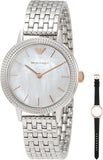 Emporio Armani Interchangeable Analog Mother of Pearl Dial Silver Steel Strap Watch For Women - AR80020 Authentic Buy Shop Now