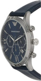 Emporio Armani Giovanni T Bar Chronograph Quartz Blue Dial Blue Leather Strap Watch For Men - AR11226 Authentic Buy Shop Now