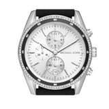 Michael Kors Hadyn Chronograph Silver Dial Black Rubber Strap Watch for Women - MK7486 Authentic Buy Shop Now