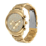 Michael Kors Janelle Chronograph Gold Dial Gold Steel Strap Watch For Men - MK8995 Authentic Buy Shop Now