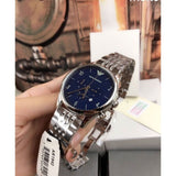 Emporio Armani Chronograph Blue Dial Silver Steel Strap Watch For Men - AR1942 Authentic Buy Shop Now