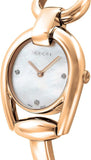 Gucci Horsebit Collection Diamonds Mother of Pearl Dial Rose Gold Steel Strap Watch For Women - YA139508 Authentic Buy Shop Now