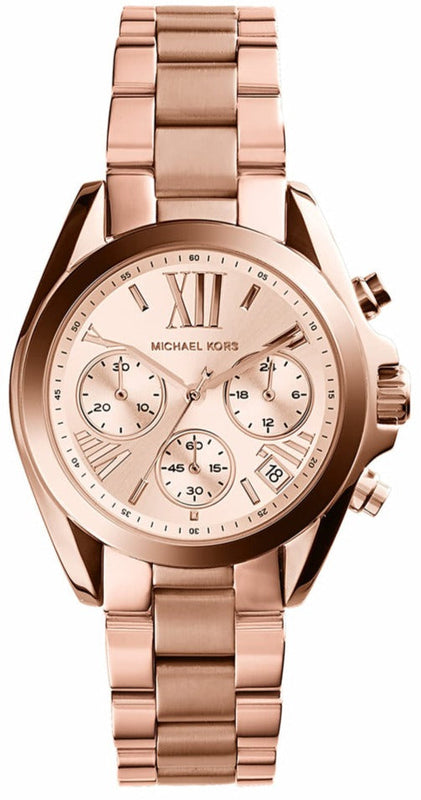 Michael Kors Runway Chronograph Rose Gold Dial Rose Gold Steel Strap Watch For Women - MK5778 Authentic Buy Shop Now