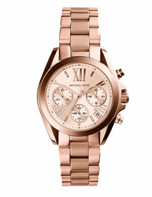 Michael Kors Runway Chronograph Rose Gold Dial Rose Gold Steel Strap Watch For Women - MK5778 Authentic Buy Shop Now