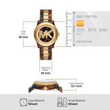 Michael Kors Runway Three-Hand Brown Dial Two Tone Steel Strap Watch for Women - MK7354 Authentic Buy Shop Now
