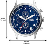 Fossil Retro Pilot Chronograph Blue Dial Brown Leather Strap Watch for Men - FS5832 Authentic Buy Shop Now