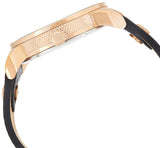 Diesel Mini Daddy Dual Time Black & Gold Dial Black Leather Strap Watch For Men - DZ7317 Authentic Buy Shop Now