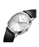 Calvin Klein Posh Silver Dial Black Leather Strap Watch for Men - K8Q311C6 Authentic Buy Shop Now